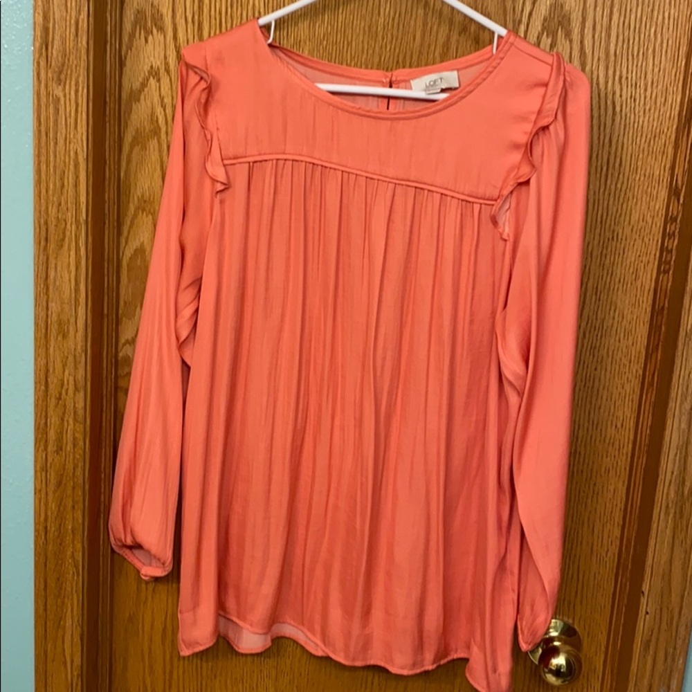 Salmon long-sleeve Loft blouse